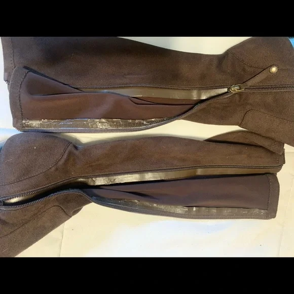 COPY - Brown sued heeled boots - Picture 3 of 4